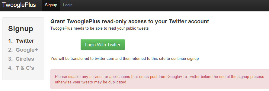 TwooglePlus Cross-Posts Twitter to Google+…If You Let It
