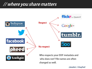 Which social networks respect EXIF and Metadata?